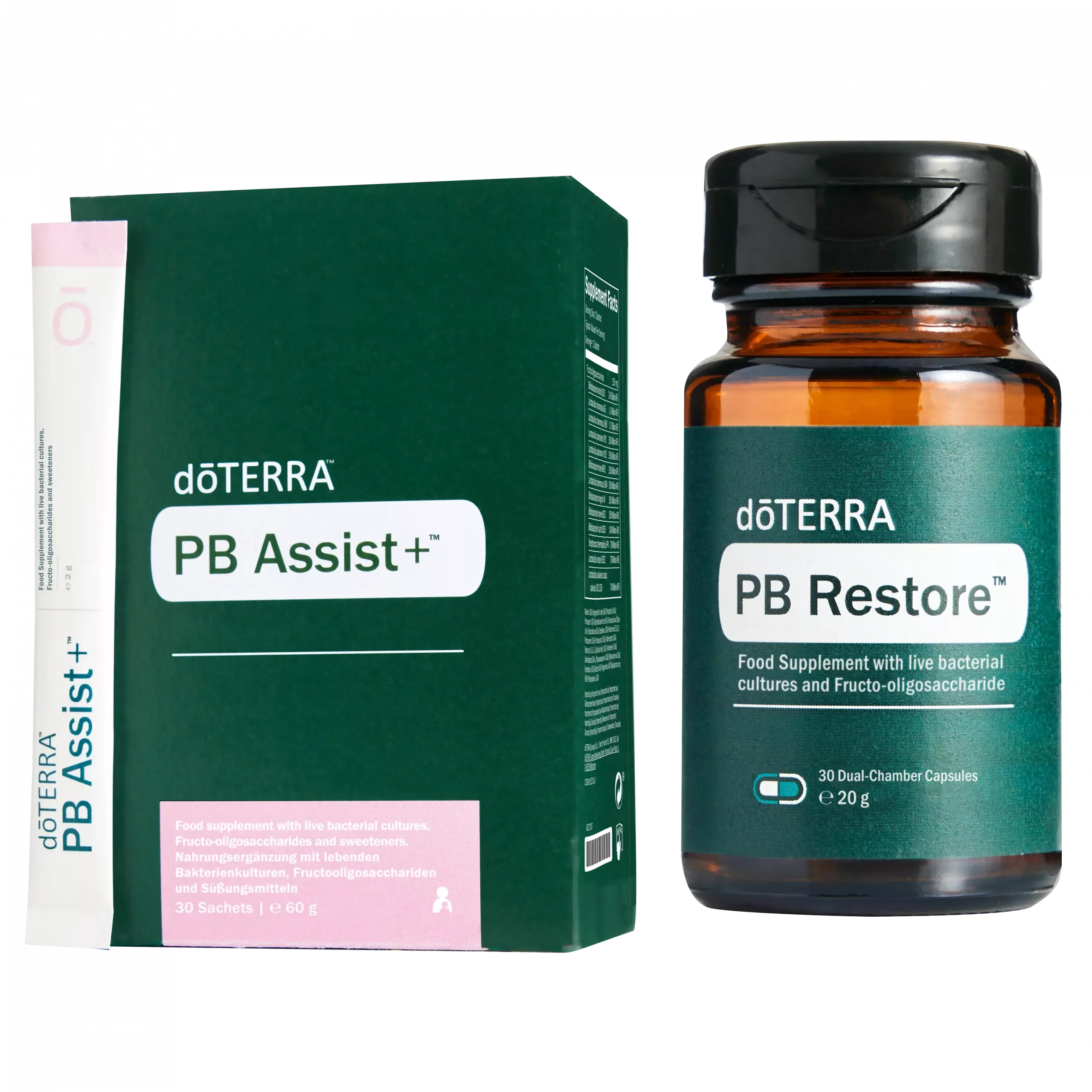 PB_Assists_plus_Doterra_Jessy_Richter Darm Supplement von dōTERRA, PB Assist+ Sachets, PB Restore Doppelkammerkapsel, probiotische Bakterienstämme, präbiotischen Ballaststoffe